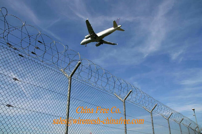airport fence - Chain link fence