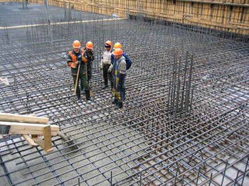 Concrete reinforcing mesh used for foundation building