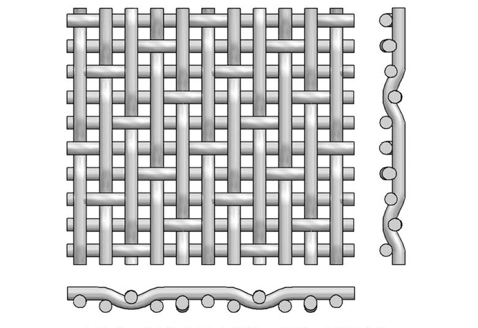 Five heddle woven wire mesh